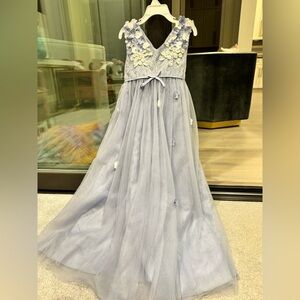 Monsoon girls formal light blue  tulle maxi size 8-9